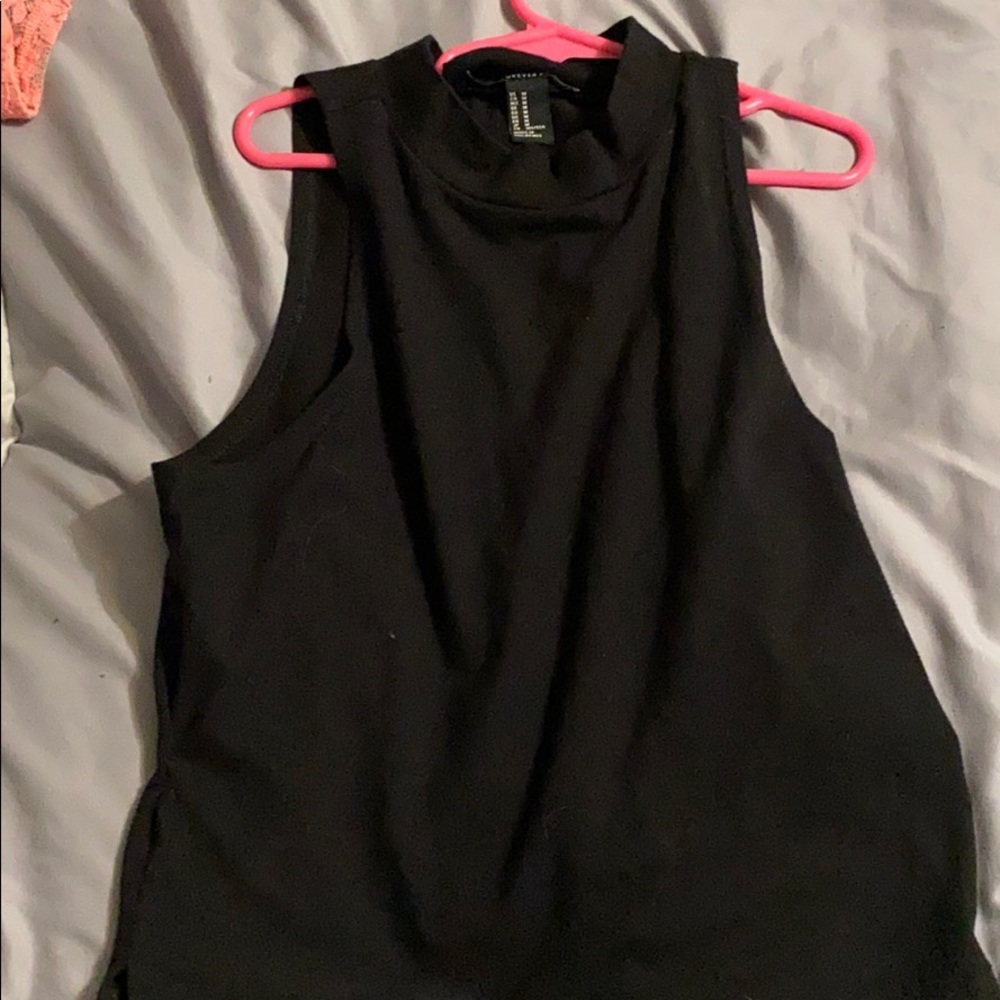Black crop top.
